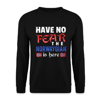 Norwegen Skandinavien Geschenk Oslo - Unisex Pullover - Schwarz - Vorne - Alina (178cm) & Michal (187cm)