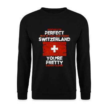 Schweiz - Unisex Pullover - Schwarz - Vorne - Alina (178cm) & Michal (187cm)