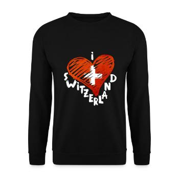 Switzerland - Unisex Sweatshirt - black - Front - Alina (178cm) & Michal (187cm)