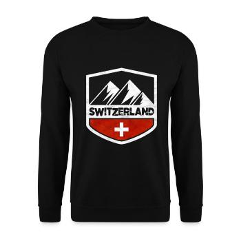 Schweiz - Unisex Pullover - Schwarz - Vorne - Alina (178cm) & Michal (187cm)