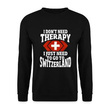 Schweiz Schweizer Geschenkidee - Unisex Pullover - Schwarz - Vorne - Alina (178cm) & Michal (187cm)