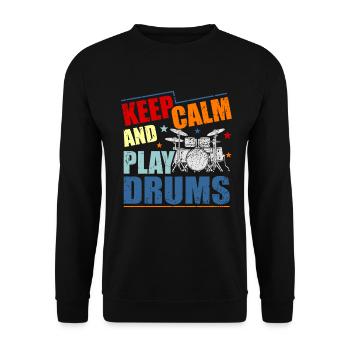 Batterie Batteur Drummer Cadeau - Sweat-shirt Unisexe - noir - Devant - Alina (178cm) & Michal (187cm)