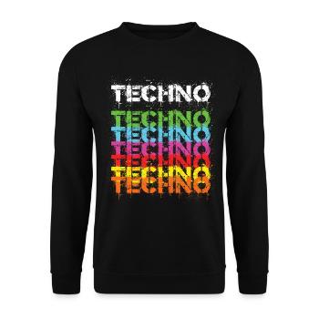 Techno Techno Freak Techno Music - Unisex Sweatshirt - black - Front - Alina (178cm) & Michal (187cm)