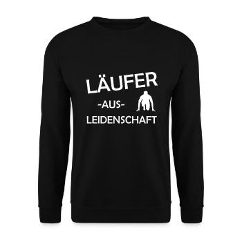 Leidenschaftlicher Läufer - Unisex Pullover - Schwarz - Vorne - Alina (178cm) & Michal (187cm)