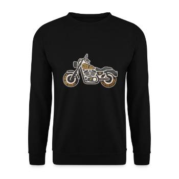 motorcycle - Unisex Sweatshirt - black - Front - Alina (178cm) & Michal (187cm)