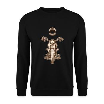 motorcycle - Unisex Sweatshirt - black - Front - Alina (178cm) & Michal (187cm)
