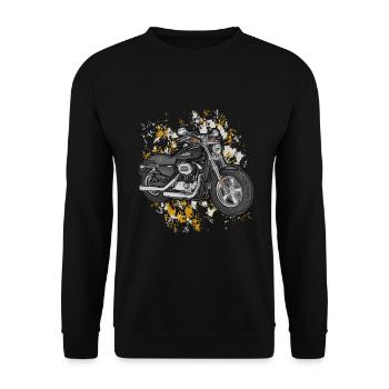 Motorcycle - Unisex Sweatshirt - black - Front - Alina (178cm) & Michal (187cm)