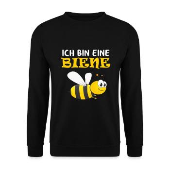 Bienen Kostüm Ersatz - Ich bin eine Biene - Unisex Pullover - Schwarz - Vorne - Alina (178cm) & Michal (187cm)