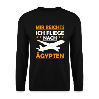 Reiselust Ägypten Reise Urlaub Flug - Unisex Pullover - Schwarz - Vorne - Alina (178cm) & Michal (187cm)