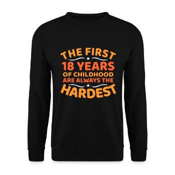 18th birthday - Unisex Sweatshirt - black - Front - Alina (178cm) & Michal (187cm)