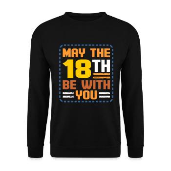 18th birthday - Unisex Sweatshirt - black - Front - Alina (178cm) & Michal (187cm)