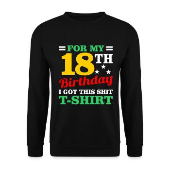 18th birthday - Unisex Sweatshirt - black - Front - Alina (178cm) & Michal (187cm)