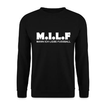 Fussball Liebe - Lustiger Fußball Spruch - Unisex Pullover - Schwarz - Vorne - Alina (178cm) & Michal (187cm)