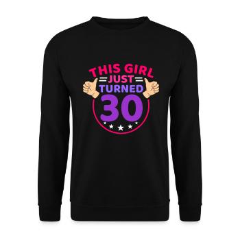 30th birthday present 30 years old - Unisex Sweatshirt - black - Front - Alina (178cm) & Michal (187cm)