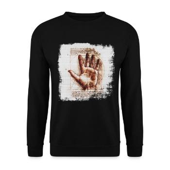 Leonardo da Vinci - Unisex Sweatshirt - black - Front - Alina (178cm) & Michal (187cm)