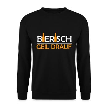 Bier Wortspiel Lustiger Bier Spruch - Unisex Pullover - Schwarz - Vorne - Alina (178cm) & Michal (187cm)