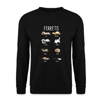 Frettchen - Unisex Pullover - Schwarz - Vorne - Alina (178cm) & Michal (187cm)