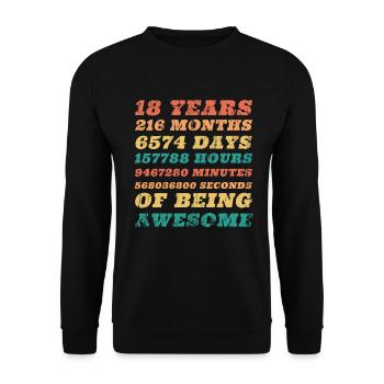 18th birthday - Unisex Sweatshirt - black - Front - Alina (178cm) & Michal (187cm)