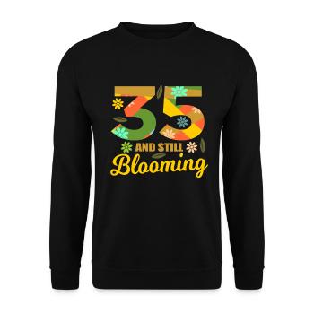 35. Geburtstag 35 Jahre alte Geschenkidee - Unisex Pullover - Schwarz - Vorne - Alina (178cm) & Michal (187cm)