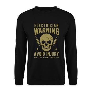 Electrician electrician - Unisex Sweatshirt - black - Front - Alina (178cm) & Michal (187cm)