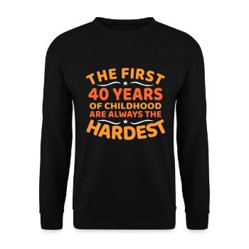 40e anniversaire - Sweat-shirt Unisexe - noir - Devant - Alina (178cm) & Michal (187cm)