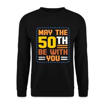 50e anniversaire - Sweat-shirt Unisexe - noir - Devant - Alina (178cm) & Michal (187cm)