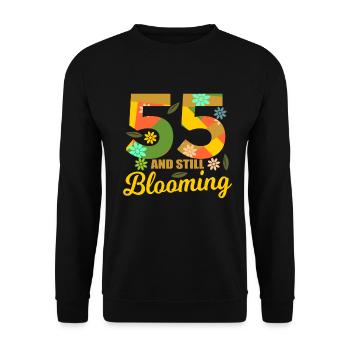 55. Geburtstag 55 Jahre alte Geschenkidee - Unisex Pullover - Schwarz - Vorne - Alina (178cm) & Michal (187cm)