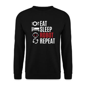 robot - Unisex Sweatshirt - black - Front - Alina (178cm) & Michal (187cm)