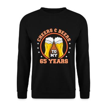 65. Geburtstag - Unisex Pullover - Schwarz - Vorne - Alina (178cm) & Michal (187cm)
