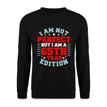 65. Geburtstag 65 Jahre alt 65. Party Geschenkidee - Unisex Pullover - Schwarz - Vorne - Alina (178cm) & Michal (187cm)