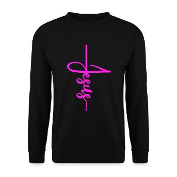 Jesus - Unisex Pullover - Schwarz - Vorne - Alina (178cm) & Michal (187cm)