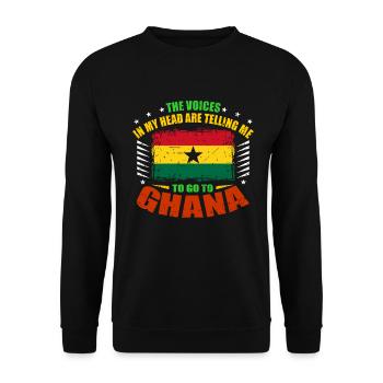 Ghana - Unisex Sweatshirt - black - Front - Alina (178cm) & Michal (187cm)