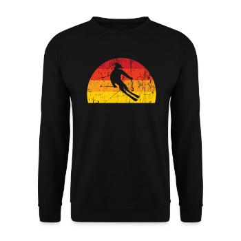 ski - Unisex Sweatshirt - black - Front - Alina (178cm) & Michal (187cm)