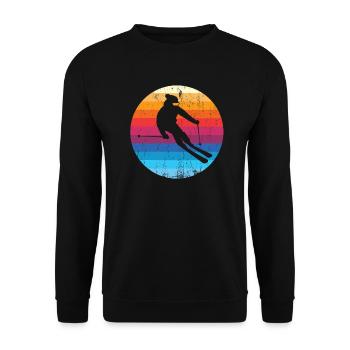 ski - Unisex Sweatshirt - black - Front - Alina (178cm) & Michal (187cm)
