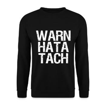 Warn hata tach - Unisex Pullover - Schwarz - Vorne - Alina (178cm) & Michal (187cm)