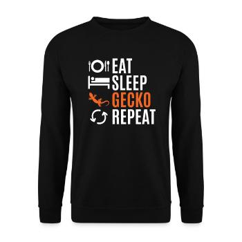 Gecko - Unisex Pullover - Schwarz - Vorne - Alina (178cm) & Michal (187cm)