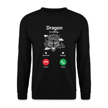 Drache - Unisex Pullover - Schwarz - Vorne - Alina (178cm) & Michal (187cm)