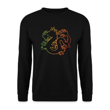 Drache - Unisex Pullover - Schwarz - Vorne - Alina (178cm) & Michal (187cm)