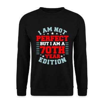 70. Geburtstag 70 Jahre alt 70. Party Geschenkidee - Unisex Pullover - Schwarz - Vorne - Alina (178cm) & Michal (187cm)