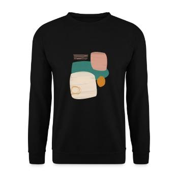 abstrakte Kunst - Unisex Pullover - Schwarz - Vorne - Alina (178cm) & Michal (187cm)
