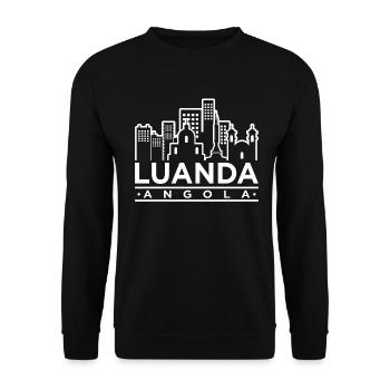Angola Afrika Shirt Geschenkidee - Unisex Pullover - Schwarz - Vorne - Alina (178cm) & Michal (187cm)