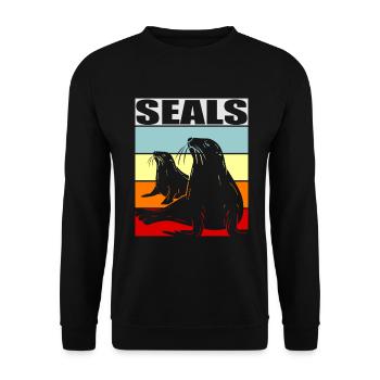 Seal - Unisex Sweatshirt - black - Front - Alina (178cm) & Michal (187cm)