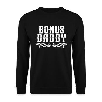 Bonus daddy - stepfather - father's day - Unisex Sweatshirt - black - Front - Alina (178cm) & Michal (187cm)