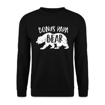 Bonus papa bear - stepfather - father's day - Unisex Sweatshirt - black - Front - Alina (178cm) & Michal (187cm)