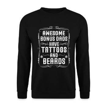 Les papas bonus impressionnants ont des tatouages et des barbes! - Sweat-shirt Unisexe - noir - Devant - Alina (178cm) & Michal (187cm)