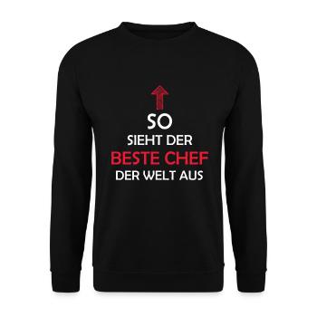 Bester Chef der Welt Chef Spruch Abteilungsleiter - Unisex Pullover - Schwarz - Vorne - Alina (178cm) & Michal (187cm)