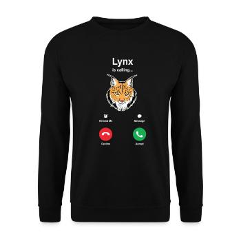 lynx - Unisex Sweatshirt - black - Front - Alina (178cm) & Michal (187cm)