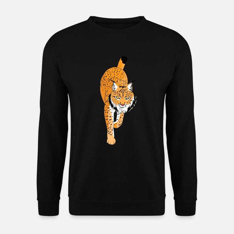 Luchs Wildkatze Shirt Geschenkidee - Unisex Pullover - Schwarz