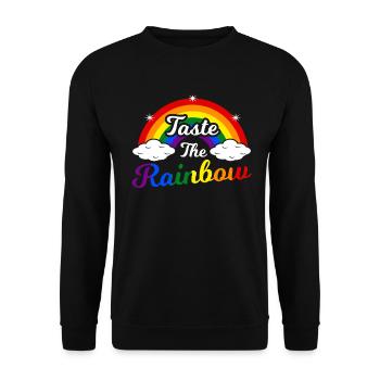 Regenbogen - Unisex Pullover - Schwarz - Vorne - Alina (178cm) & Michal (187cm)