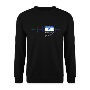 Israel Say Gift Idea - Unisex Sweatshirt - black - Front - Alina (178cm) & Michal (187cm)